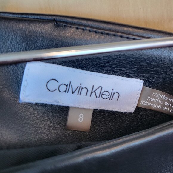 Calvin Klein Black Pu (Polyurethane) leather skirt - Picture 7 of 9